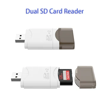 Многофункциональный кард-ридер Plug and Play MMC/SDHC/SD/SDXC Двойной кард-ридер SD для ПК Адаптер для ноутбука USB-конвертер Высокоскоростной Адаптер