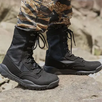 Мужские уличные боевые Военные Тактические армейские ботинки, Сверхлегкая нескользящая дышащая обувь для пустыни, Мужские треккинговые спортивные ботинки для пеших прогулок