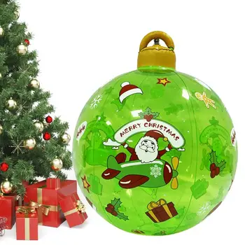 Надувной Рождественский шар Красочный светодиодный рождественский декоративный шар для наружной зарядки от солнечных батарей в помещении 20 Дюймов Очень большой Наружный