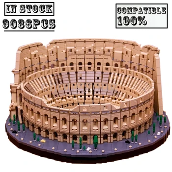 Новый 9036 шт. Архитектура Город Италия Римский Колизей Модель Подходит 10276 Строительные Блоки Кирпичи Игрушки Для Детей Подарки на день рождения