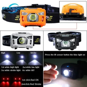 Новый светодиодный налобный фонарь с ИК-датчиком 3000 Люмен, USB перезаряжаемый набор фар для кемпинга, для ночной рыбалки, ночных полетов, охоты, рыбалки
