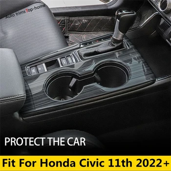 Панель переключения передач Центральной консоли, Рамка, Накладка Для Honda Civic 11th 2022 2023, Аксессуары для интерьера из углеродного волокна/Красный/ Матовый