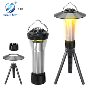 Перезаряжаемый светодиодный фонарик с Подставкой и Абажуром Можно использовать в качестве фонаря для кемпинга Несколько режимов освещения с сильным магнитом