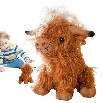 Плюшевая игрушка Highland Cow, Имитирующая мягкие игрушки для малышей, Куклы животных, Милые плюшевые игрушки животных для показа и коллекции, Коллекционные