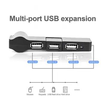 Поворотный 4-портовый мини-USB-концентратор, разветвитель, кабель-адаптер для передачи данных, креативный USB-концентратор в форме трубы для автомобильного портативного компьютера