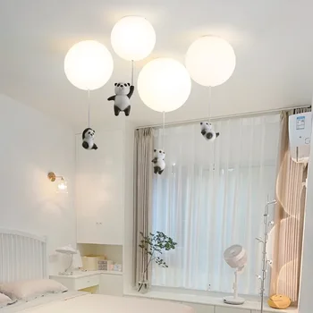 Подвесные светильники для спальни с мультяшной пандой, Детская комната, подвесные светильники с воздушными шарами для потолка, Детская люстра для гостиной, кабинет