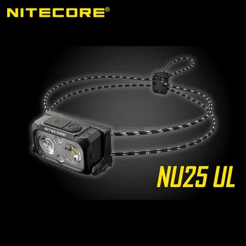Сверхлегкий двухлучевой налобный фонарь NITECORE NU25 UL 400 люмен, перезаряжаемый через USB-C, Встроенный литий-ионный аккумулятор