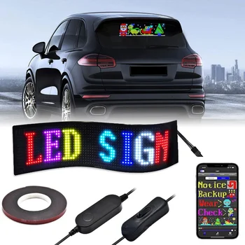 Светодиодная матричная вывеска на экране Bluetooth Прокручивающаяся доска объявлений Управление приложением Мягкая гибкая светодиодная панель Автомобильный дисплей для рекламы магазина