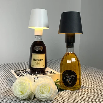 Светодиодная настольная лампа для бутылки вина, съемная Портативная зарядка, украшение для атмосферы бара, кафе, ночник