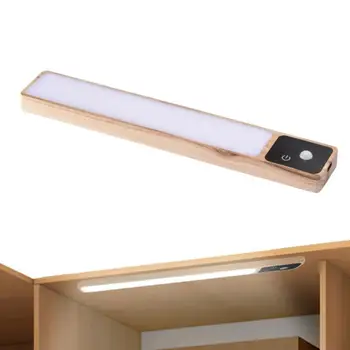Светодиодный Ночник под Шкафом, USB Перезаряжаемый датчик движения, Светильник в шкафу, Освещение Кухни, Спальни, настенный светильник в помещении