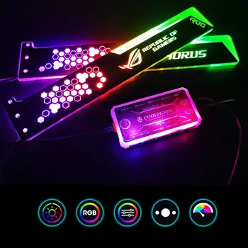 Светящийся графический процессор с поддержкой RGB LED, кронштейн для видеокарты, прочная конструкция для компьютера, 12 цветов для компьютера