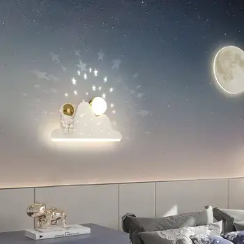 Скандинавский астронавт настенный светильник для детской комнаты фон для спальни настенные декоративные светильники современный минималистичный креативный светодиодный прикроватный светильник