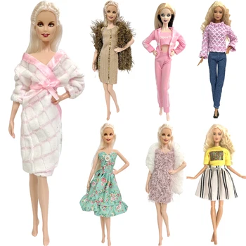 Смешанный стиль, 1 Комплект Модной одежды, Повседневная одежда для куклы Барби, современное платье для девочек, Аксессуары для куклы 1/6 BJD FR, Переодевание JJ
