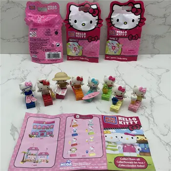 Строительные блоки Hello Kitty, игрушки, милый мультфильм, детская рука, офисное украшение для рабочего стола, орнамент, подарок на день рождения