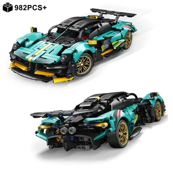 Технический гоночный автомобиль Aston Martin Valkyries, строительный блок, модель Moc, сборка супер спортивного автомобиля, кирпичи, игрушки, подарки для детей