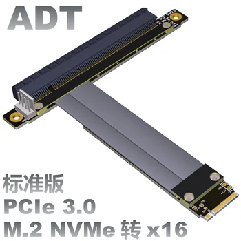 Удлинительная линия интерфейса M2 NGFF NVMe к видеокарте PCIE x16, встроенный кабель для передачи данных m.2 16x Riser Card 32G/bps