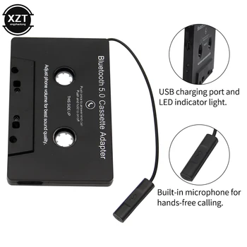 Универсальный конвертер Bluetooth 5.0, Автомобильный магнитофон, Автомобильный MP3/SBC /стерео, аудиокассетный плеер Bluetooth, адаптер AUX