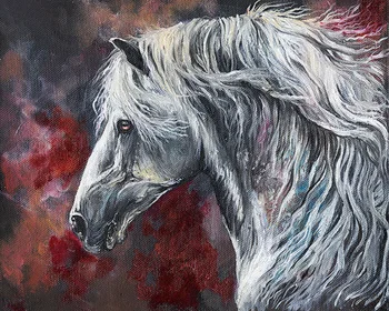 Художник высокого мастерства, ручная роспись, Высококачественная абстрактная лошадь, картина маслом на холсте, Абстрактная белая лошадь, картина для украшения