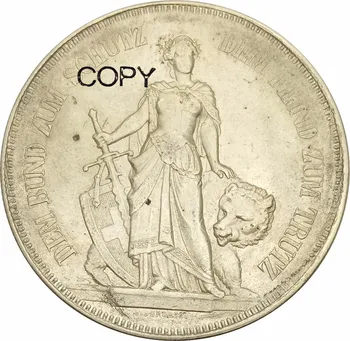 Швейцария 1885 Берн 5 Франкен стрелковый фестиваль Талер 90% серебряные копировальные монеты
